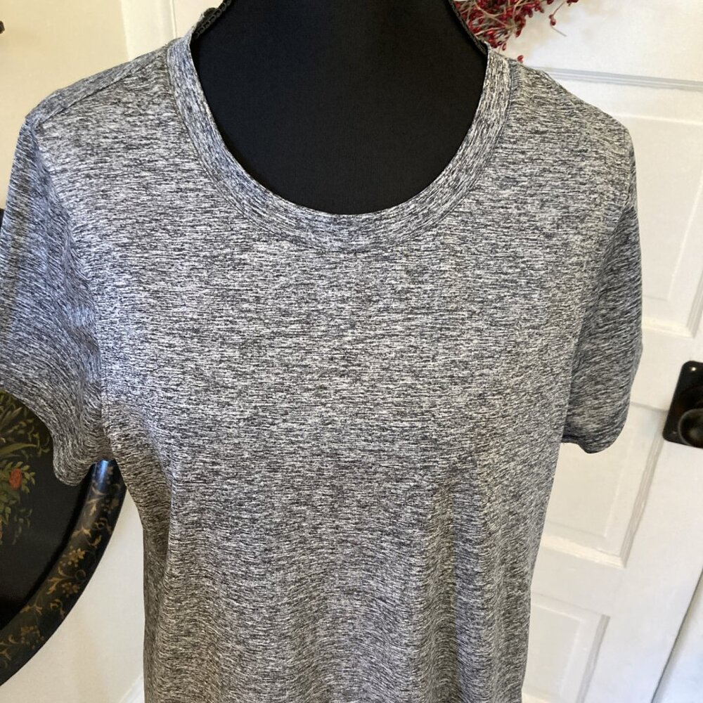 170 Jockey Crew Neck Exercise Ware Top Size Large Gray Heather